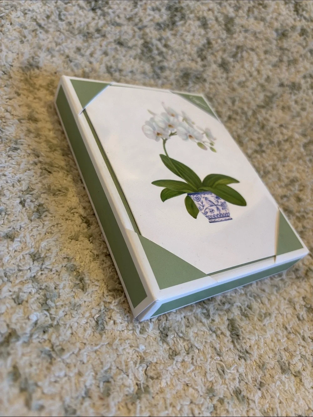 Caspari White Potted Orchid Tropical Note Cards Set of 10 NWT Boxed